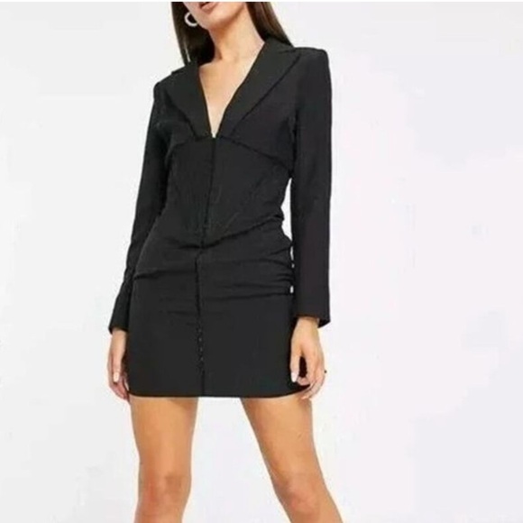 NWT Lavish Alice Corset Tux Mini Dress in Black Size 10 - Picture 1 of 9
